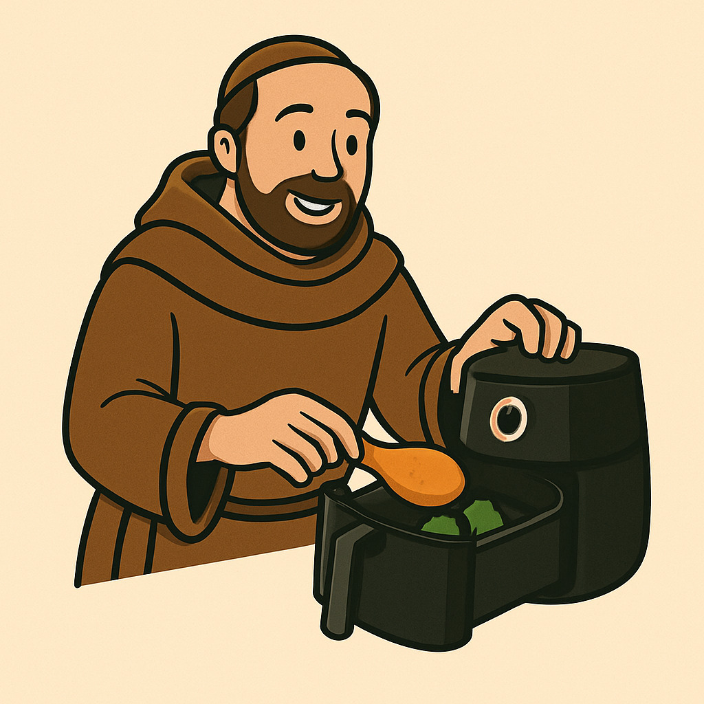 Friar loading food into an air fryer basket